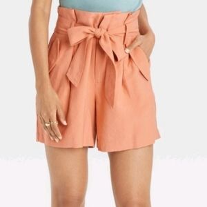 New A New Day Paperbag Short in Cantaloupe Women's 18 Plus Size